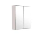 600x720x150mm Bevel Edge White Shaving Cabinet With Mirror MDF White