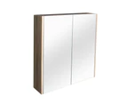 750x720x150mm White Oak Wood Grain PVC Filmed Shaving Cabinet Bathroom Mirror Wall Hung Medicine Cabinet