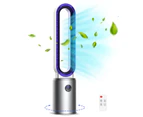 YOPOWER Bladeless Tower Fan Air purification Cooler with 24-Speed Wind, 8H Timer, Remote Control