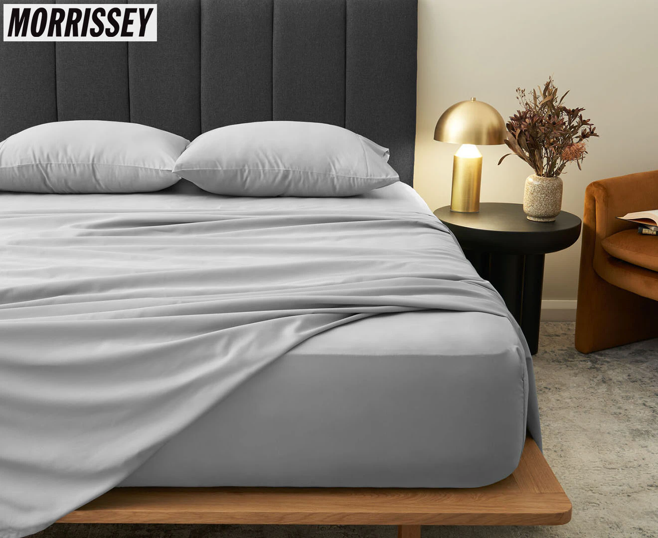 Morrissey 1200TC Cotton Rich Sheet Set - Mid Grey