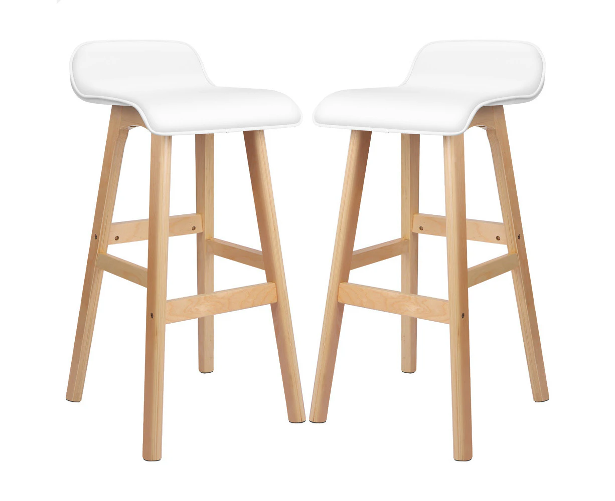 ALFORDSON Set of 2 Samuel Elegant Wooden Bar Stools (White)