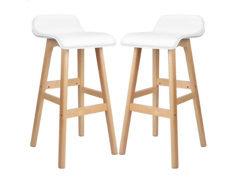 ALFORDSON Set of 2 Samuel Elegant Wooden Bar Stools (White)