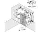 Elite Bistro Magic Corner Pull Out Kitchen Storage - Fits 900mm Blind Corner - Right Opening