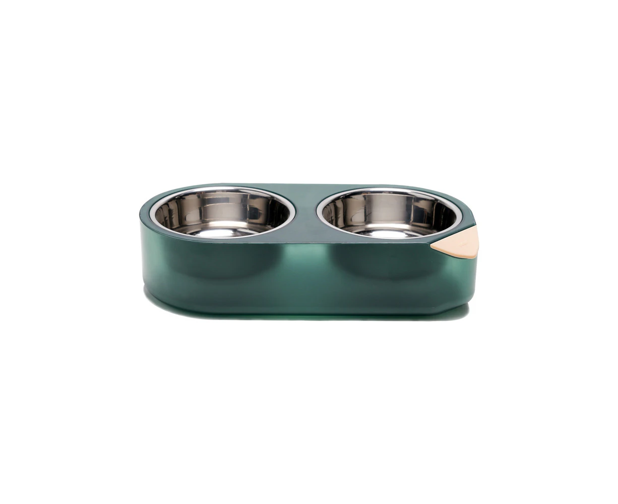 Pidan Pet/Cat Stainless Steel Double Feeding Bowl Water/Food Feeder S Green