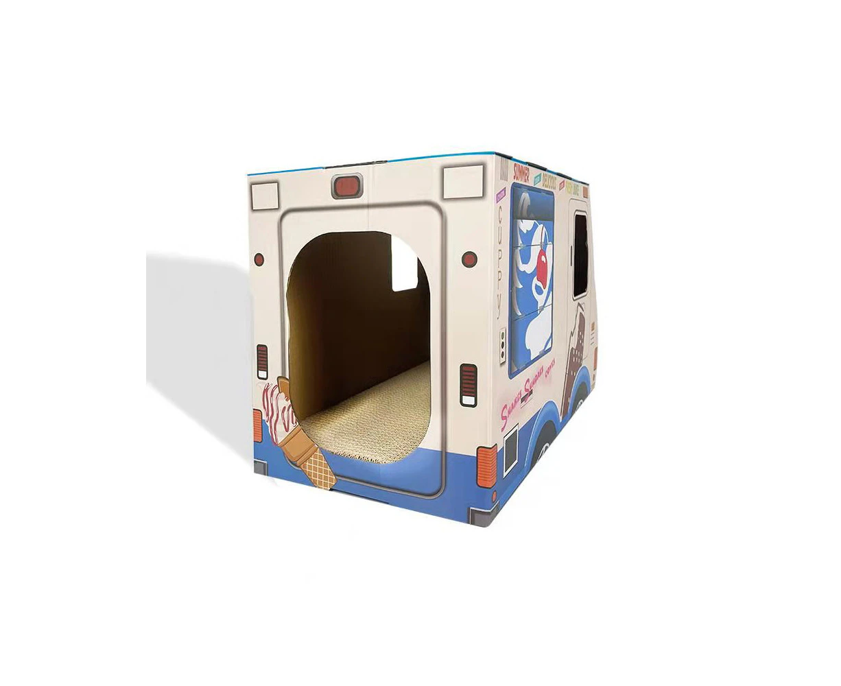 Zodiac Pet Cat 38x39cm Scratcher Ice Cream Van Scratching Furniture House Blue