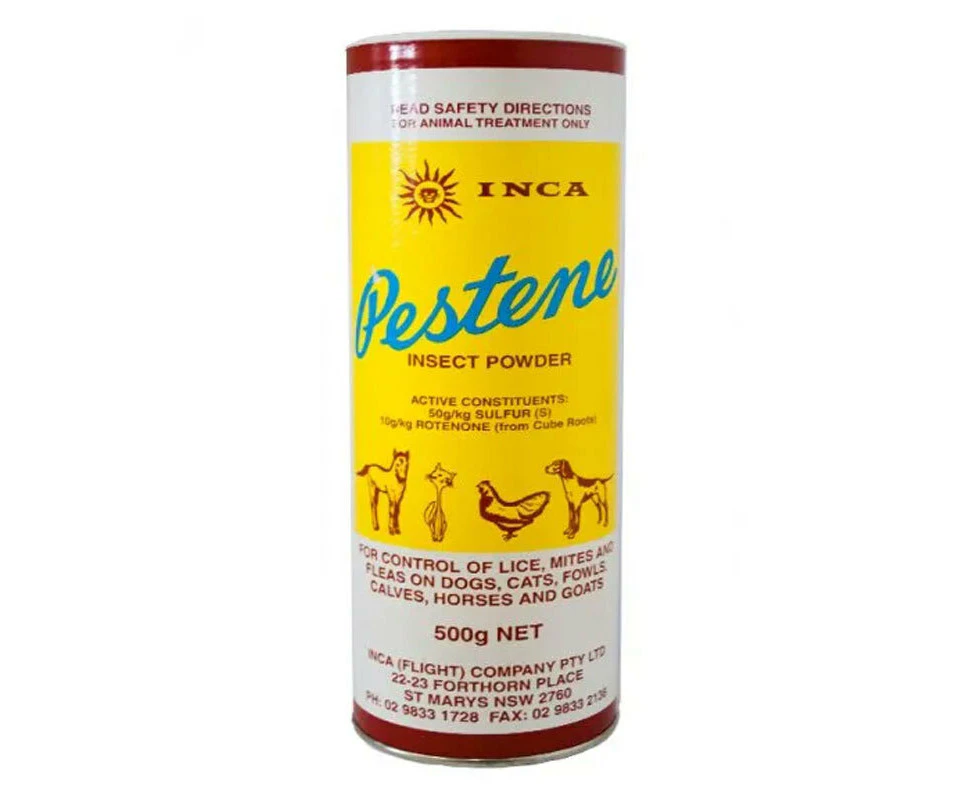 Inca Pestene 500g Insect Powder Control Lice/Mites/Fleas Dogs/Cats/Fowls/Horses