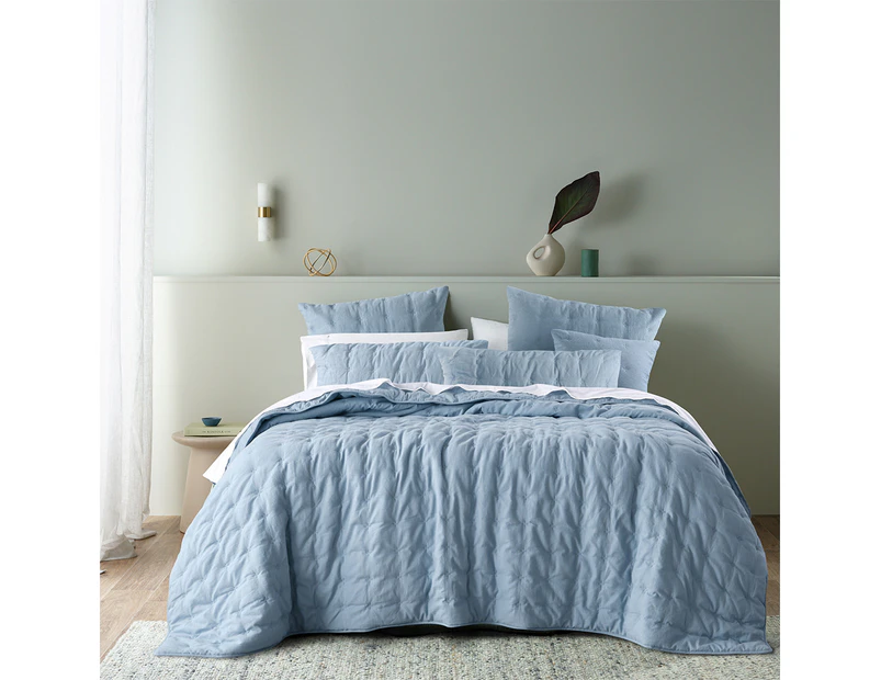 Bianca Langston Comforter Set w/Pillowcase Home/Room Bedding Blue - Blue