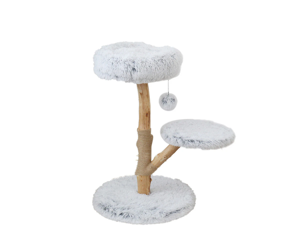 Catio Pure 50x75cm Double-Level Cat Resort Furniture Post Scratching Tree White