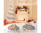 Costway 155CM Pre-lit Christmas Cone Tree Light Artificial LED Spiral Conic Tree Xmas Decor Garden Festival