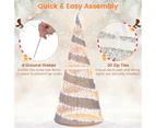 Costway 155CM Pre-lit Christmas Cone Tree Light Artificial LED Spiral Conic Tree Xmas Decor Garden Festival