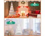 Costway 155CM Pre-lit Christmas Cone Tree Light Artificial LED Spiral Conic Tree Xmas Decor Garden Festival