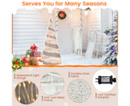 Costway 155CM Pre-lit Christmas Cone Tree Light Artificial LED Spiral Conic Tree Xmas Decor Garden Festival