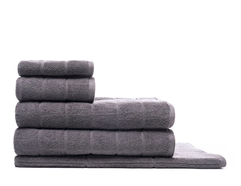 Sheraton Luxury 5-Piece Maison Subway Towel Set - Slate