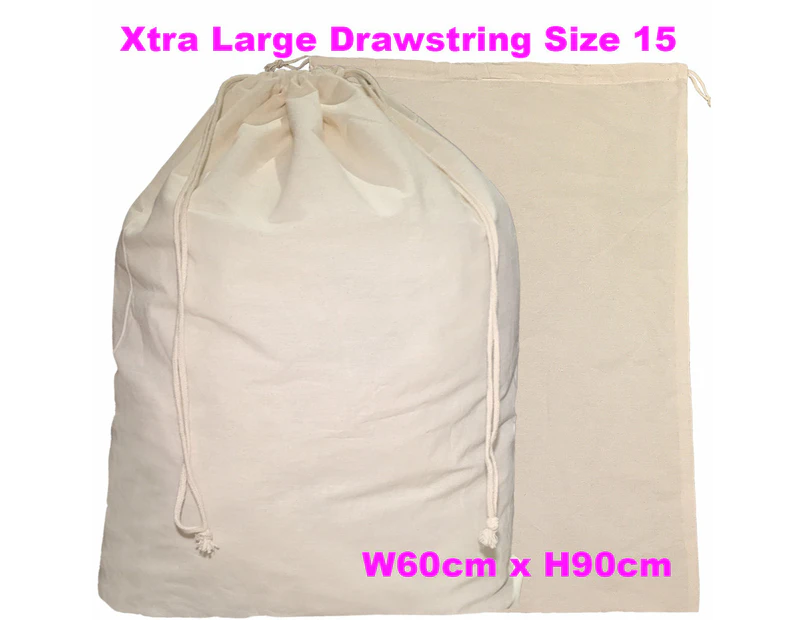 Calico Drawstring Bag H90cm*W60cm, S15 - 25 Bags