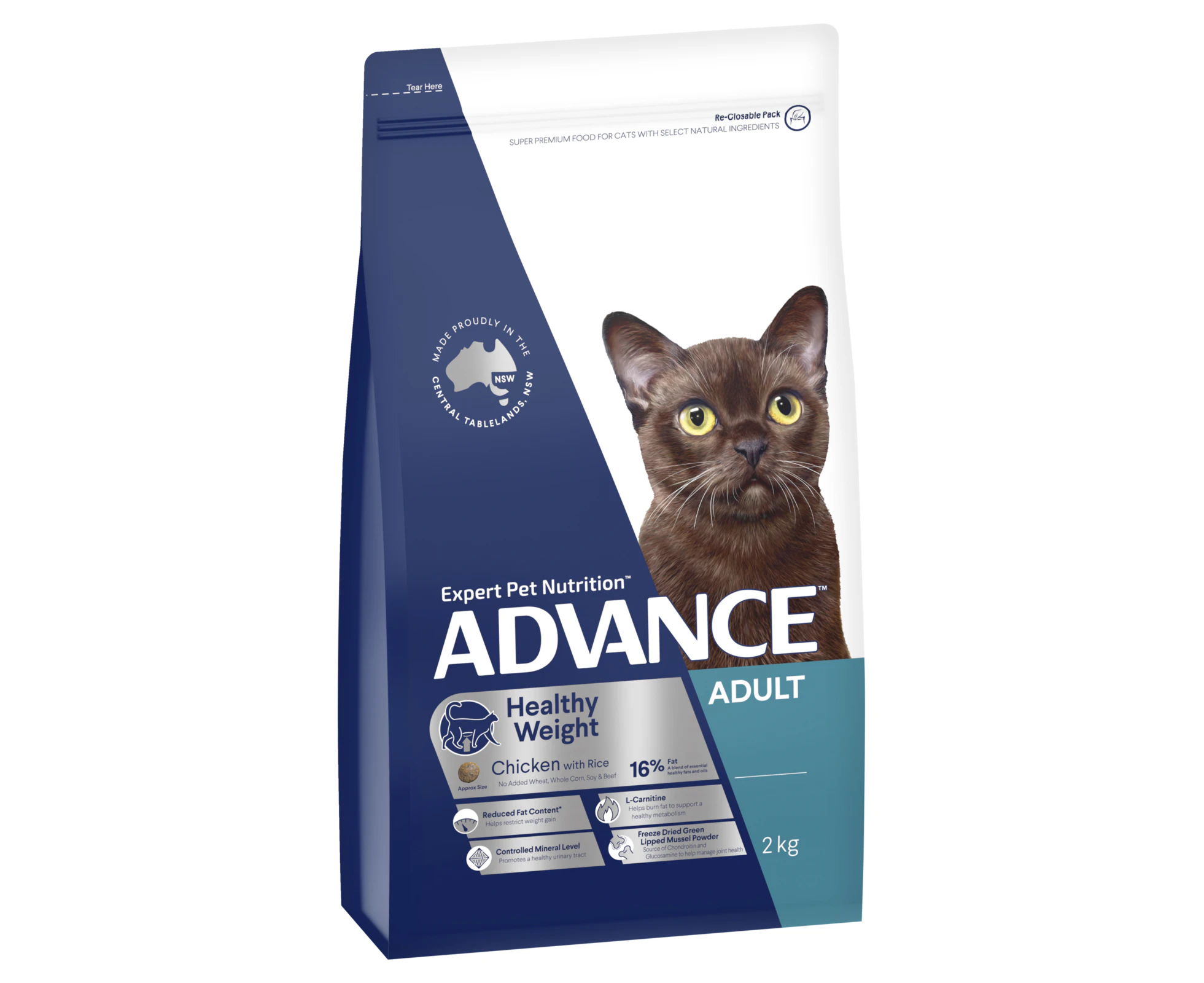 Advance Healthy Weight Adult Dry Cat Food 2kg