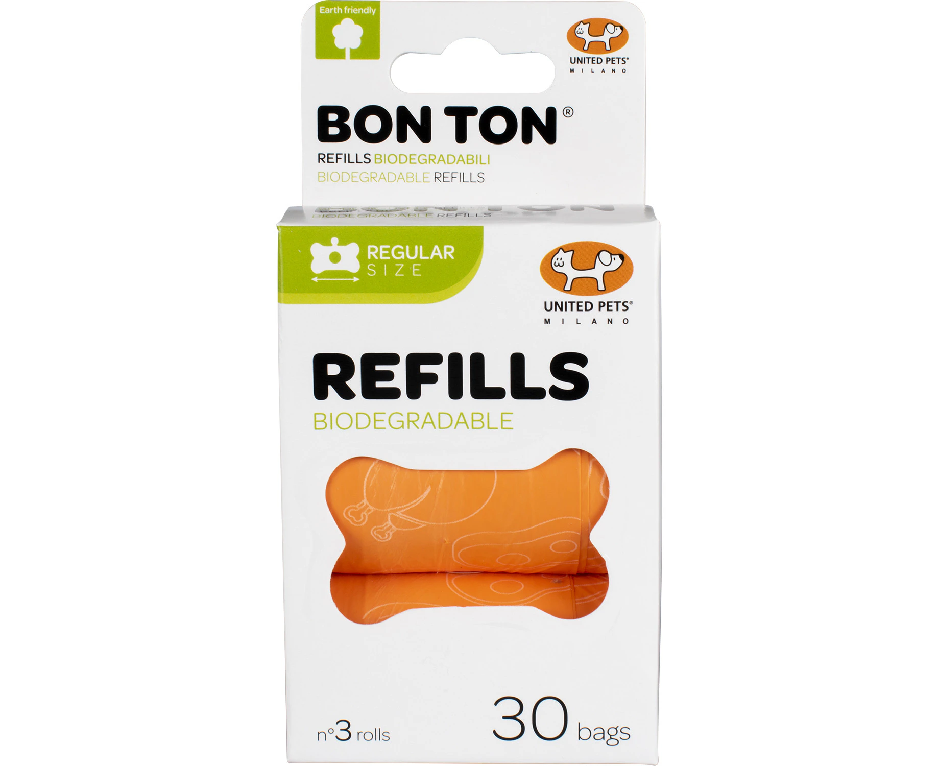 United Pets Bon Ton Biodegradable Dog Waste Bags Orange 3 Pack