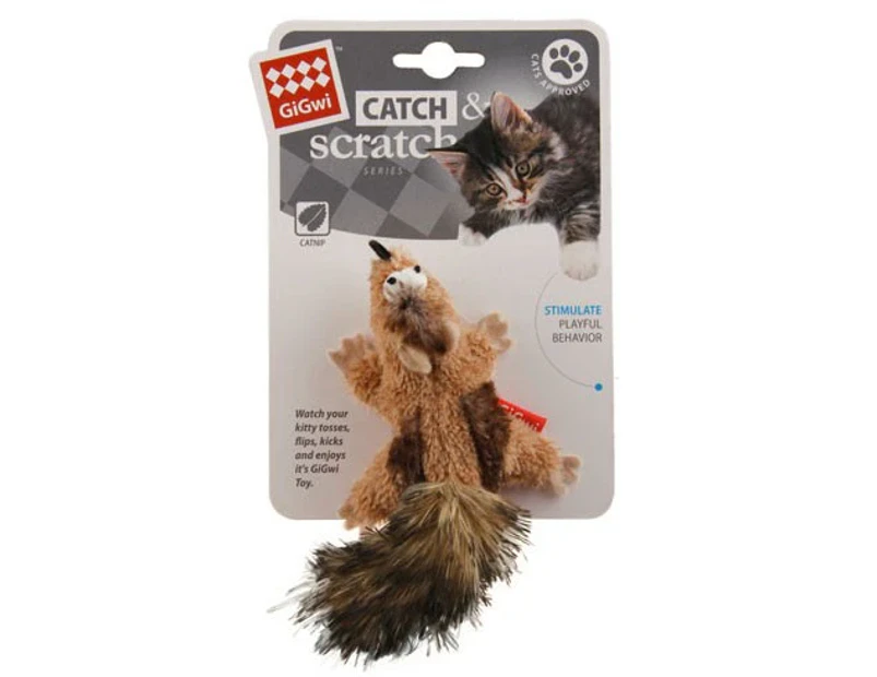 Gigwi Catch Series Scratch Chipmunk With Catnip Cat Toy