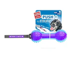 Gigwi Dog Push To Mute Transparent Squeak Toy Dumbell Purple Blue (WP) - Purple & Blue