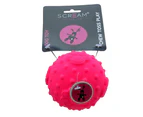 Scream Velvet Ball Dog Squeaker Toy Loud Pink 7cm