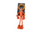Scream Rope Man w/ TPR Head Interactive Play Dog Toy Loud Orange 30cm - Loud Orange