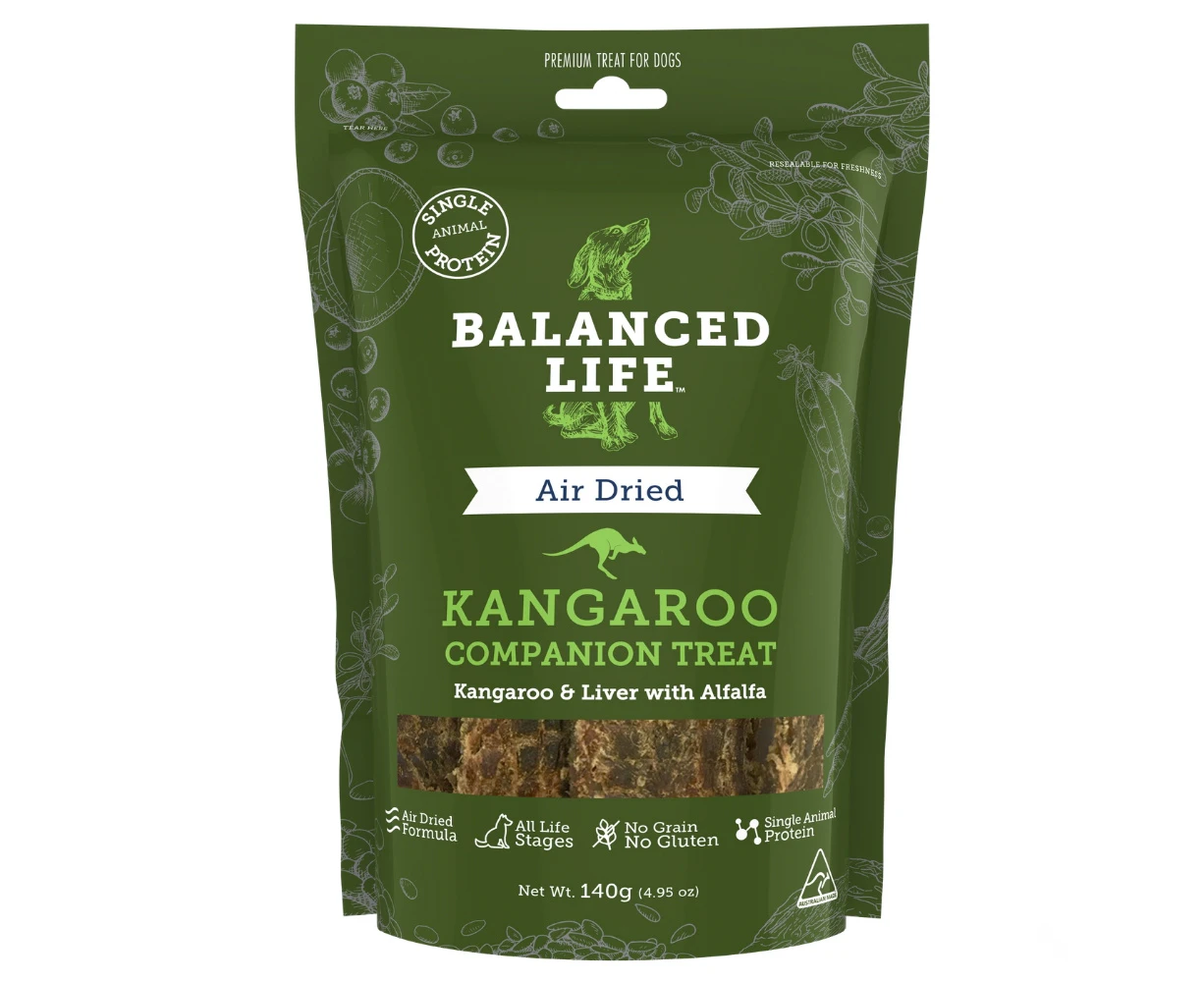 Balanced Life Air Dried Raw Kangaroo Companion Treat for Dogs & Puppies 140g