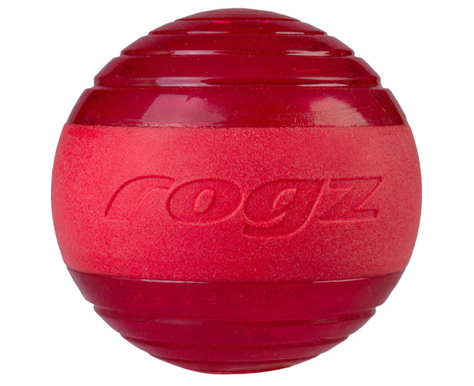 Rogz Squeekz Ball Interactive Play Dog Squeaker Toy Red