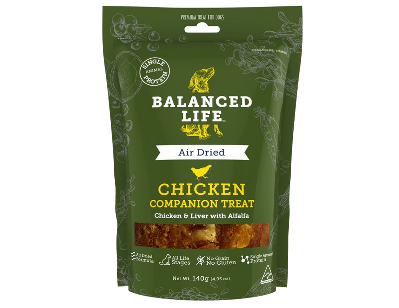 Balanced Life Air Dried Raw Chicken Companion Treat Dogs & Puppies 140g