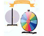 Costway 60cm Prize Wheel Editable Dry Erase 14 Slots Fortune Spinning Game Party Gift Multi Color