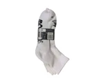 3 Pairs X Bonds Mens X-Temp Quarter Crew Socks White With Black Nylon/Polyester - White