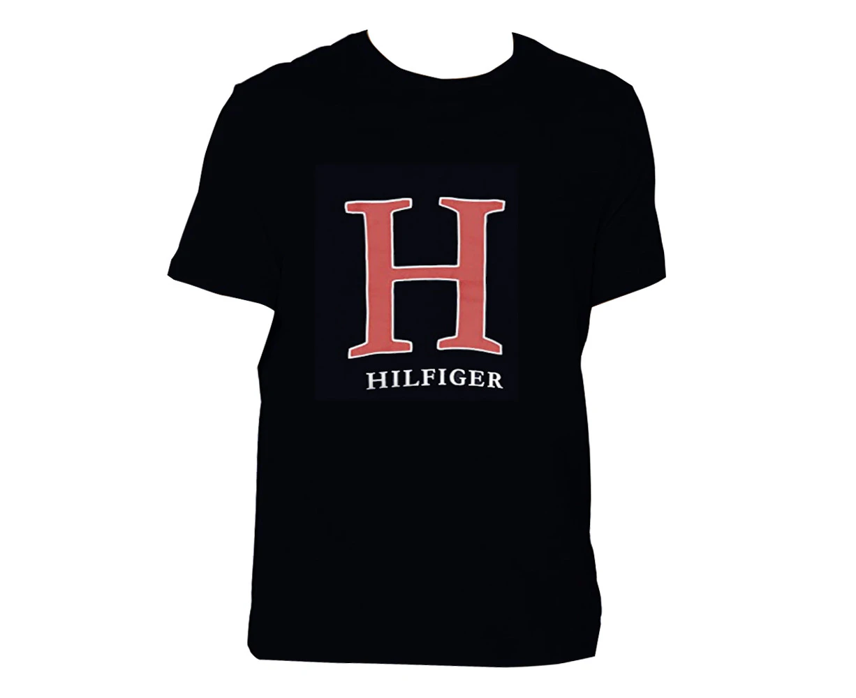 Tommy Hilfiger Men's Sleep/Loungewear Pyjama Cotton Graphic/T-Shirt Black