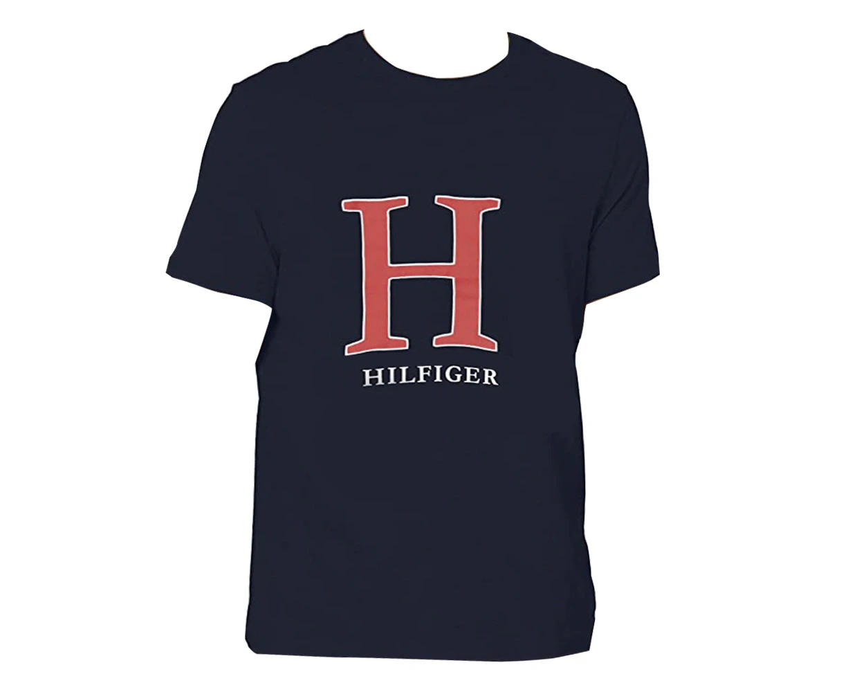 Tommy Hilfiger Men's Sleep/Loungewear Pyjama Cotton Graphic/T-Shirt Navy