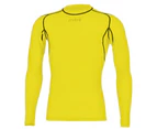 Mitre Neutron Base Layer Yellow Compression Long Sleeve Top Mens Gym/Sportswear - Yellow