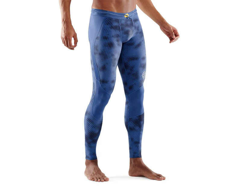 SKINS Compression Series 3 Men's Long Tights Activewear/Training/Gym Camo Blue - Camo Blue