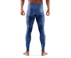 SKINS Compression Series 3 Men's Long Tights Activewear/Training/Gym Camo Blue - Camo Blue