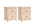 vidaXL Bedside Cabinets 2 pcs 50x35x61.5 cm Solid Wood Pine