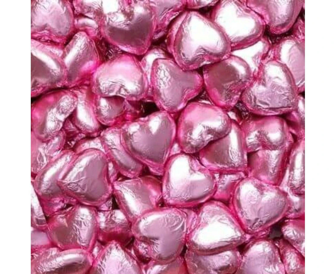 250g Pink Chocolate Hearts (35 pieces)