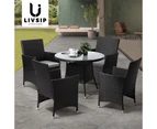 Livsip 5 PCS Outdoor Dining Set Table & Chairs Patio Furniture Lounge Setting