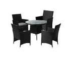 Livsip 5 PCS Outdoor Dining Set Table & Chairs Patio Furniture Lounge Setting