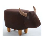 Kids Ottoman Foot Shoes Stool Cow Chair Rest Leather Seat AU Stock -  Large Dark Brown Cow