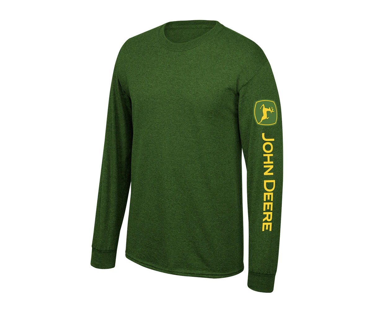 John Deere Mens/Unisex Cotton Logo Long Sleeve Tee T-Shirt/Top Green - Green