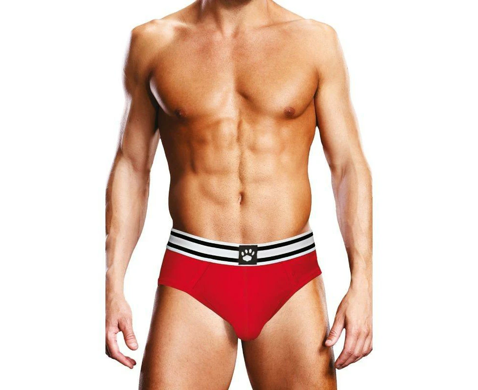 Prowler Open Back Brief Red/White