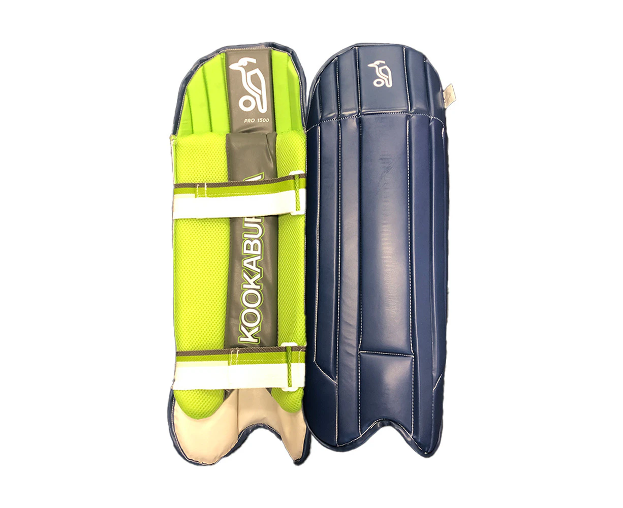 Kookaburra Pro 1500 Series Navy Cricket Wicket Keeping Leg Protector Guards Pads - Multicoloured