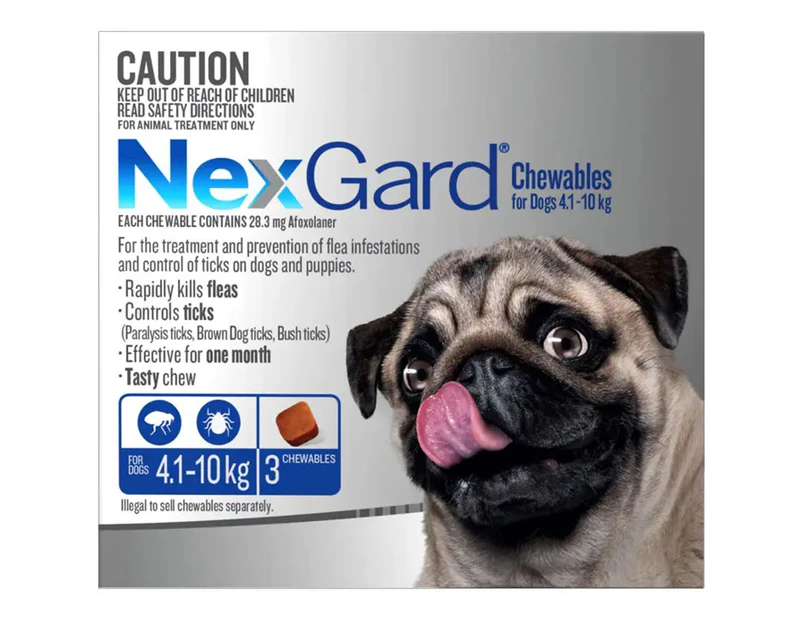 NexGard Flea & Tick Chews For Dogs 4.1-10kg 3pk