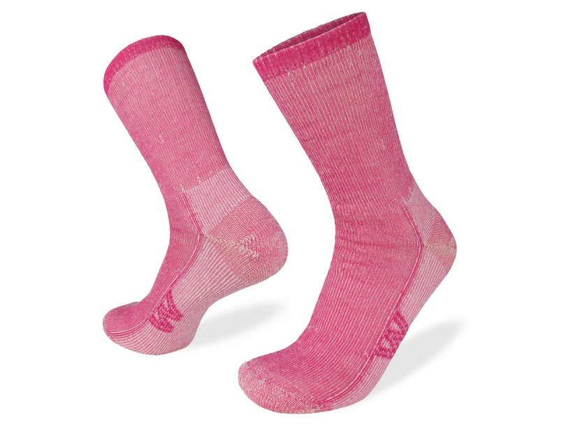 Wilderness Wear Hike Three Capes Hiker Womens Pink Marle Merino Socks - Pink Marle