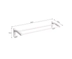 SOGA 52cm White Wall-Mounted Double Pole Towel Holder Bathroom Organiser Rail Hanger with Hooks