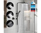 WELS 10" Rain Shower Head Set Square Handheld With Shower Mixer Tap Black