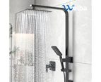 WELS 10" Rain Shower Head Set Square Handheld With Shower Mixer Tap Black