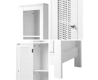 Oikiture Storage Cabinet Tall Slim Cupboard Bathroom Laundry Rattan Door White