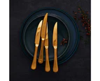 Stanley Rogers Chelsea Gold Steak Knives Set 4 Stainless Steel