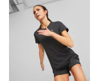 Puma Women's Run Favourite Heather Tee / T-Shirt / Tshirt - Black